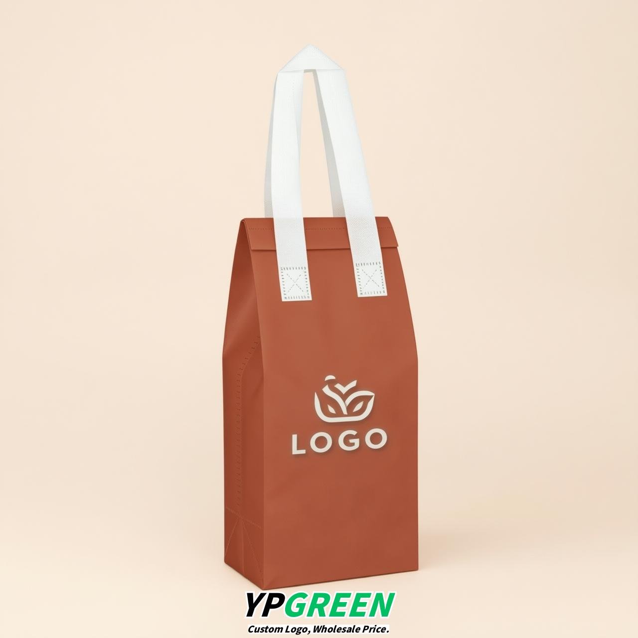 Terracotta Individual insulated take away bags wholesale 11x4.7x3.9 inches Thermal Beverage Take Out Bags