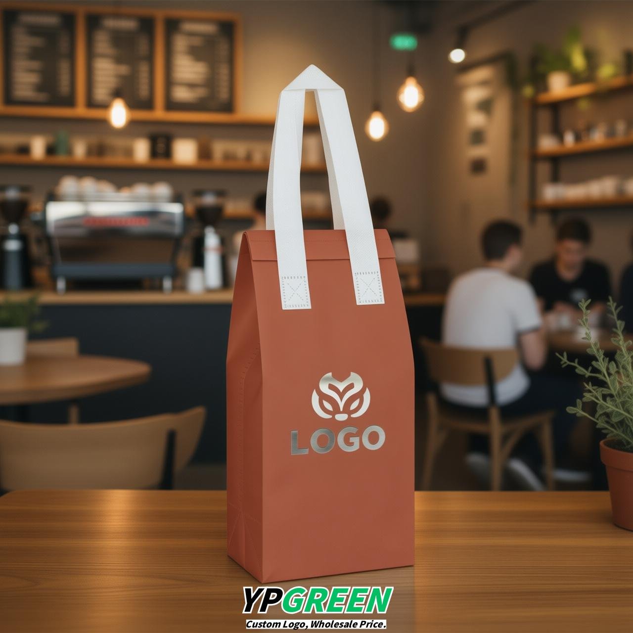 Terracotta Individual insulated take away bags wholesale 11x4.7x3.9 inches Thermal Beverage Take Out Bags