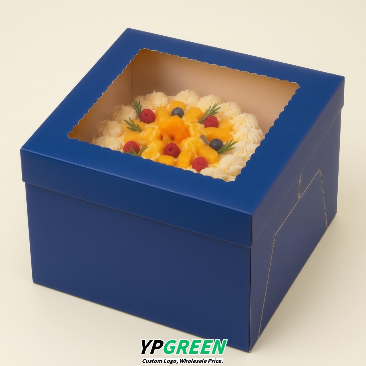 Ultramarine 10 & 12 inches Tall Cake Box with Window - Square Cardboard Cake Box