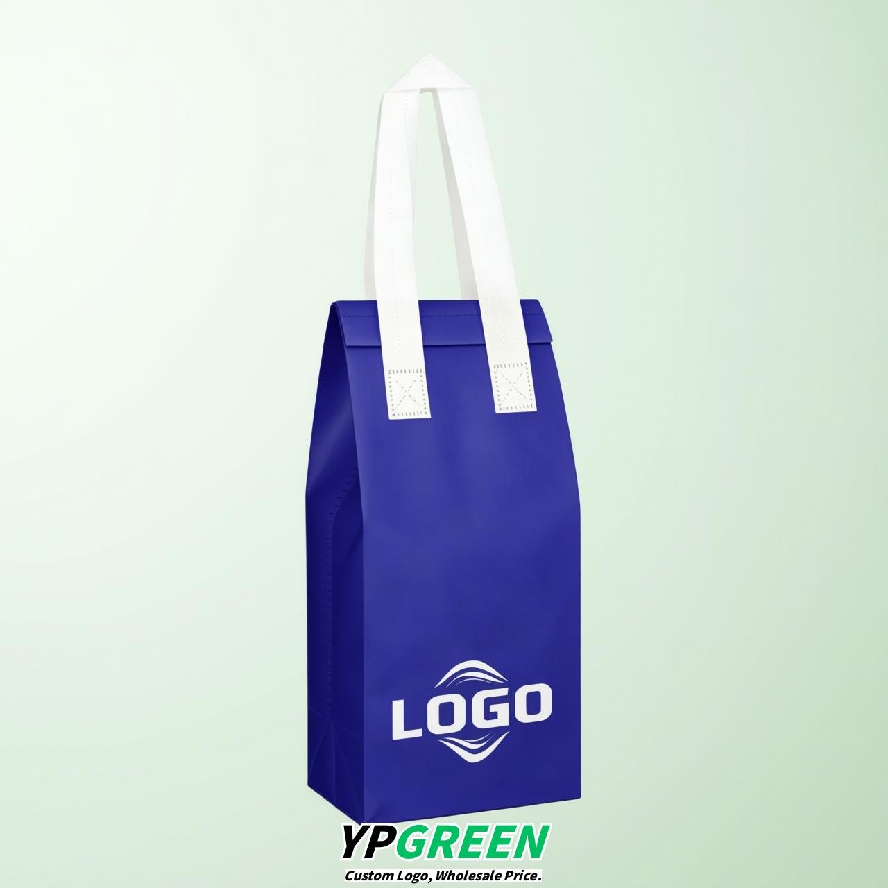 Ultramarine Individual insulated take away bags wholesale 11x4.7x3.9 inches Thermal Beverage Take Out Bags