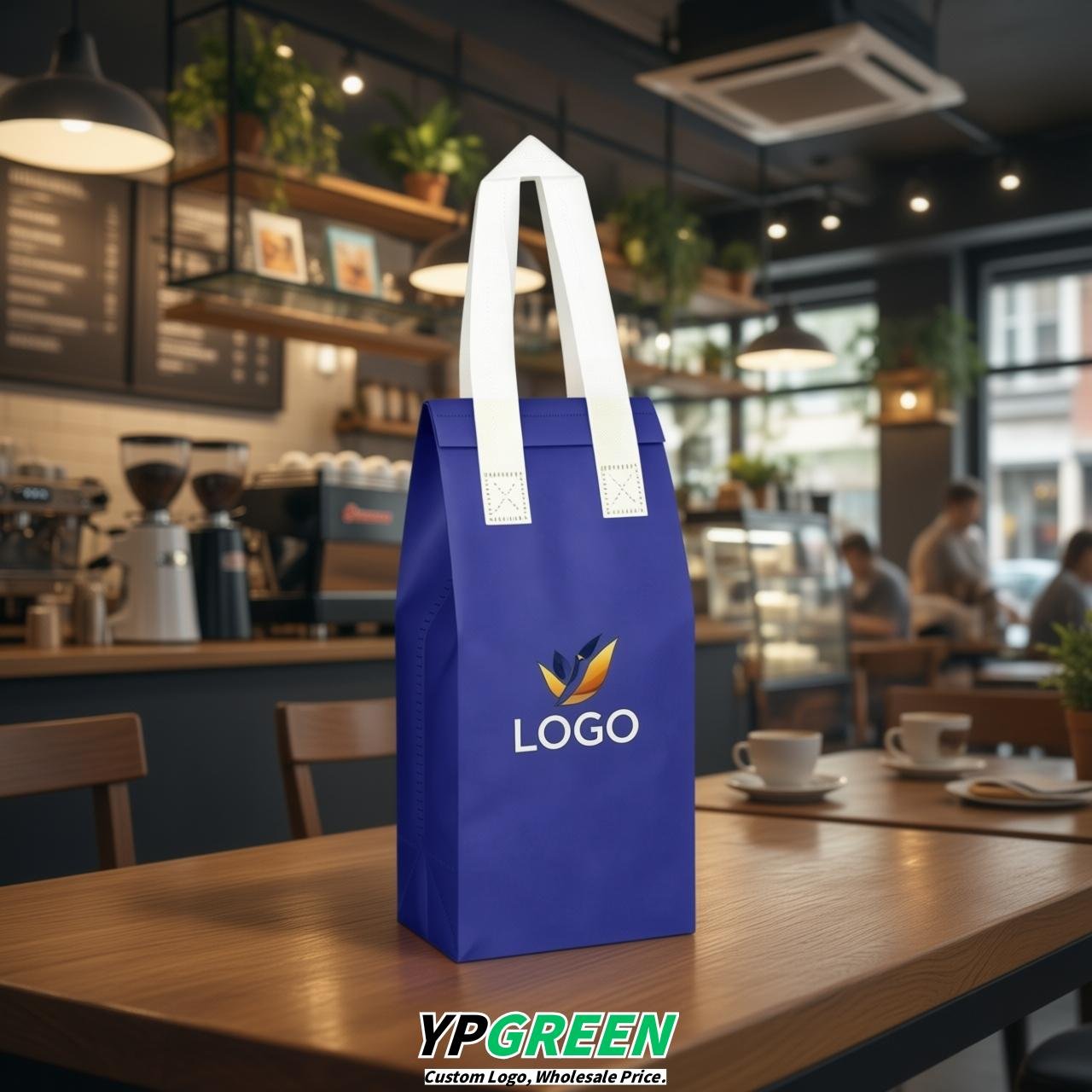 Ultramarine Individual insulated take away bags wholesale 11x4.7x3.9 inches Thermal Beverage Take Out Bags