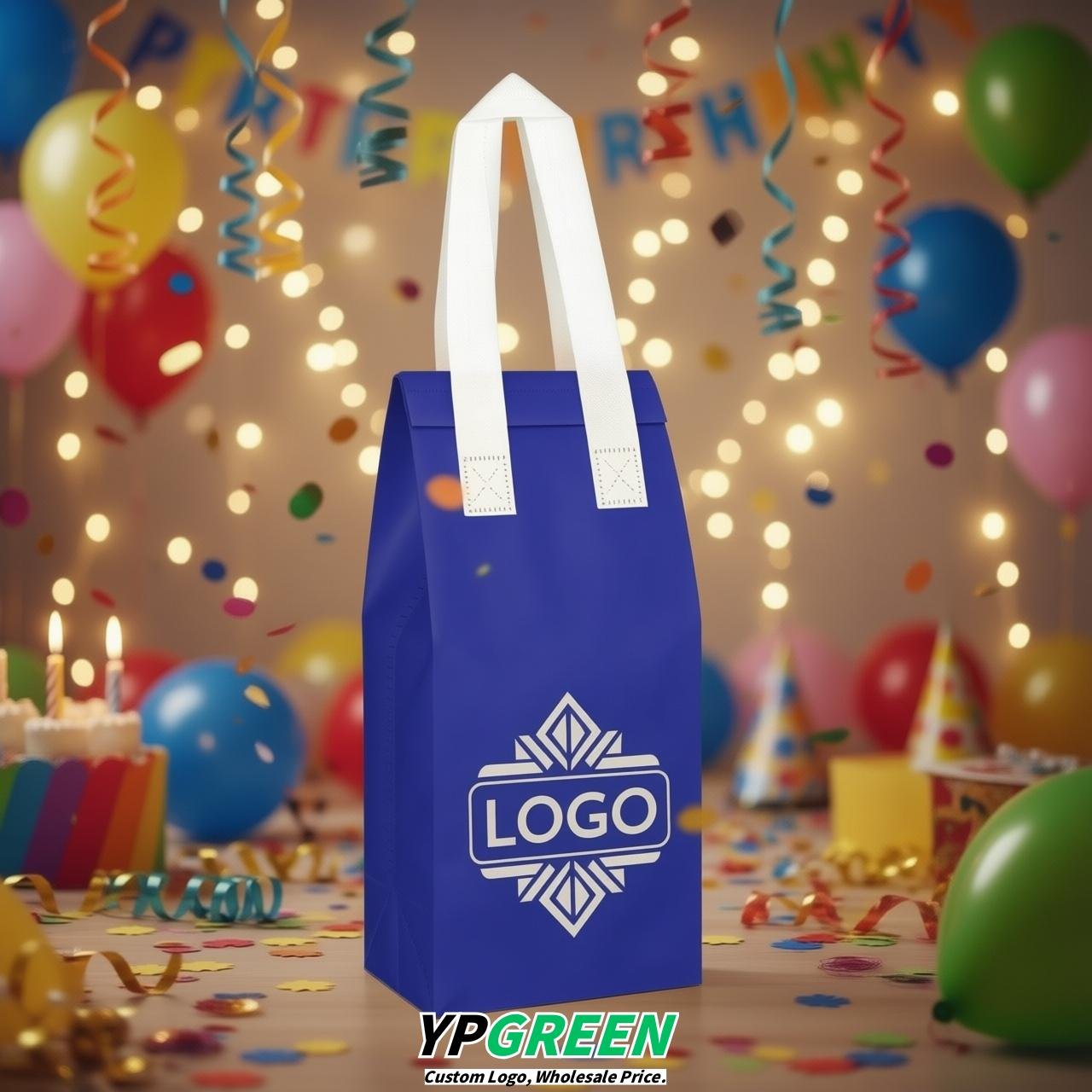 Ultramarine Individual insulated take away bags wholesale 11x4.7x3.9 inches Thermal Beverage Take Out Bags