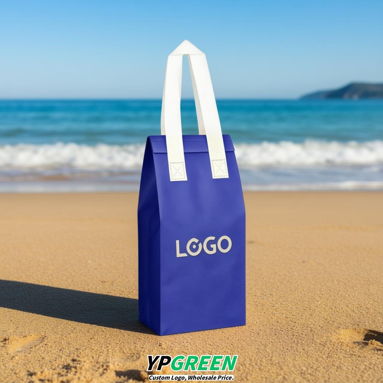 Ultramarine Individual insulated take away bags wholesale 11x4.7x3.9 inches Thermal Beverage Take Out Bags