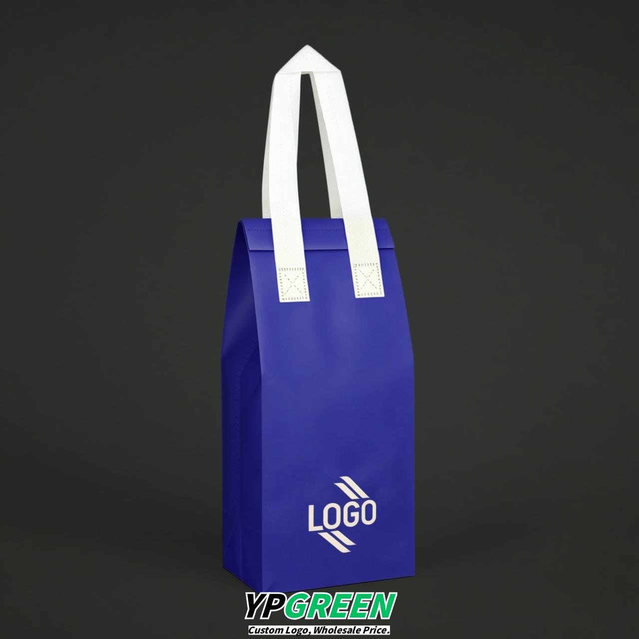 Ultramarine Individual insulated take away bags wholesale 11x4.7x3.9 inches Thermal Beverage Take Out Bags