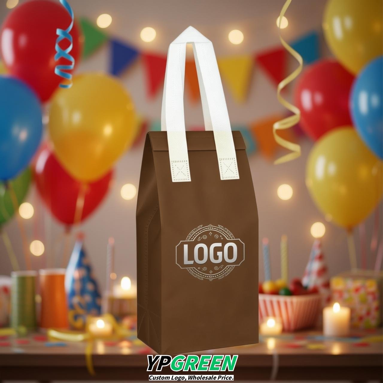 Umber Individual insulated take away bags wholesale 11x4.7x3.9 inches Thermal Beverage Take Out Bags