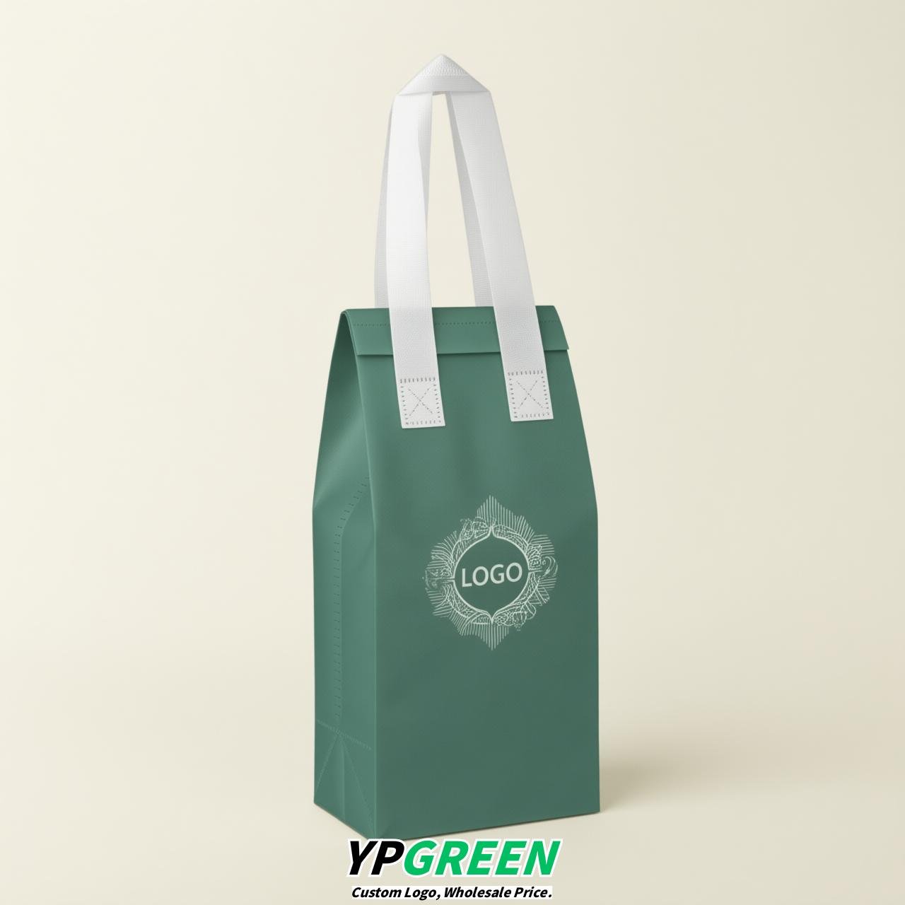 Verdigris Individual insulated take away bags wholesale 11x4.7x3.9 inches Thermal Beverage Take Out Bags