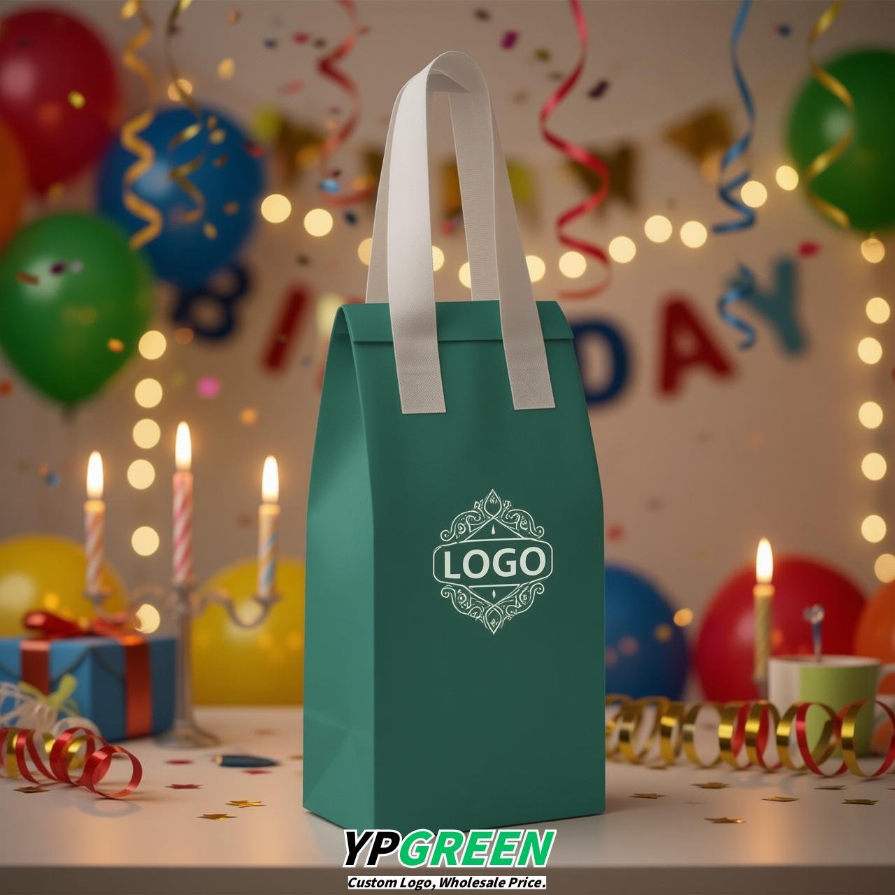 Verdigris Individual insulated take away bags wholesale 11x4.7x3.9 inches Thermal Beverage Take Out Bags