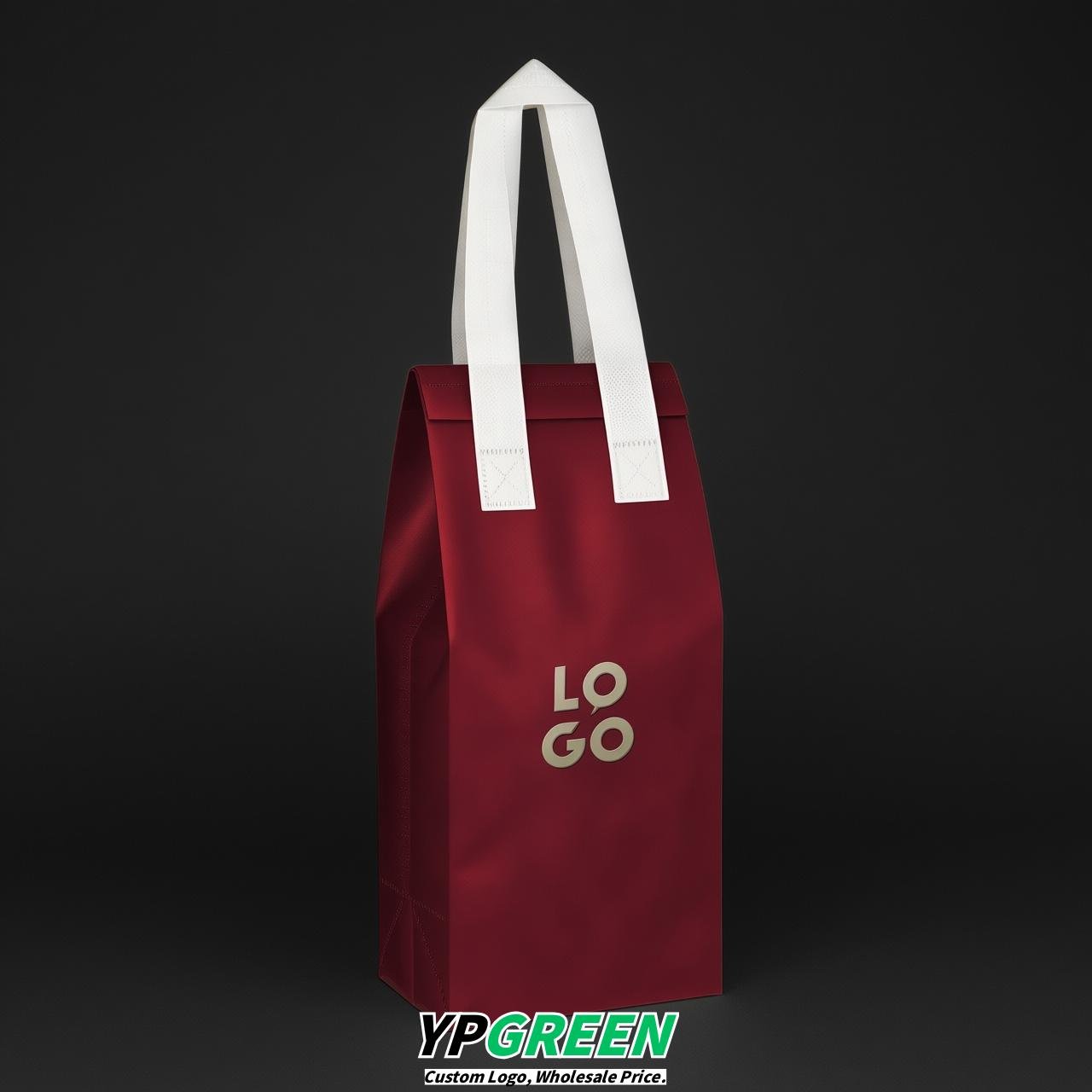 Vermilion Individual insulated take away bags wholesale 11x4.7x3.9 inches Thermal Beverage Take Out Bags