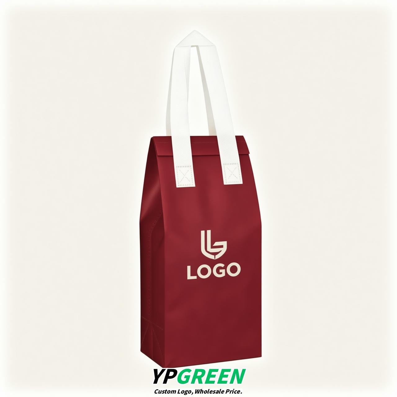 Vermilion Individual insulated take away bags wholesale 11x4.7x3.9 inches Thermal Beverage Take Out Bags