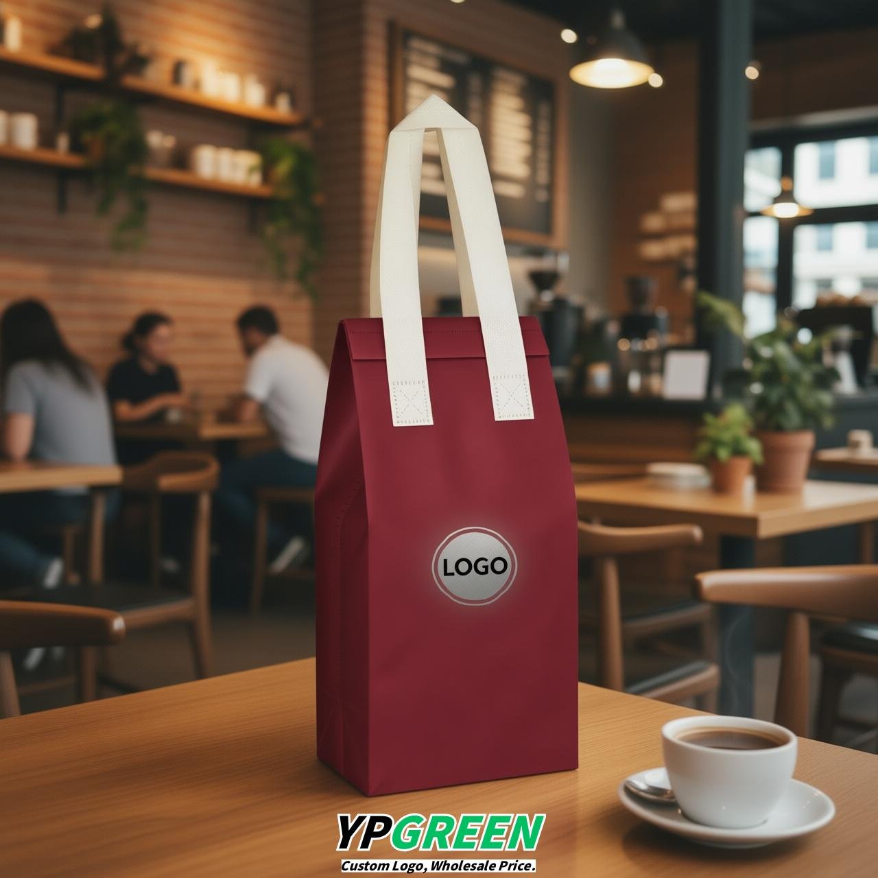 Vermilion Individual insulated take away bags wholesale 11x4.7x3.9 inches Thermal Beverage Take Out Bags
