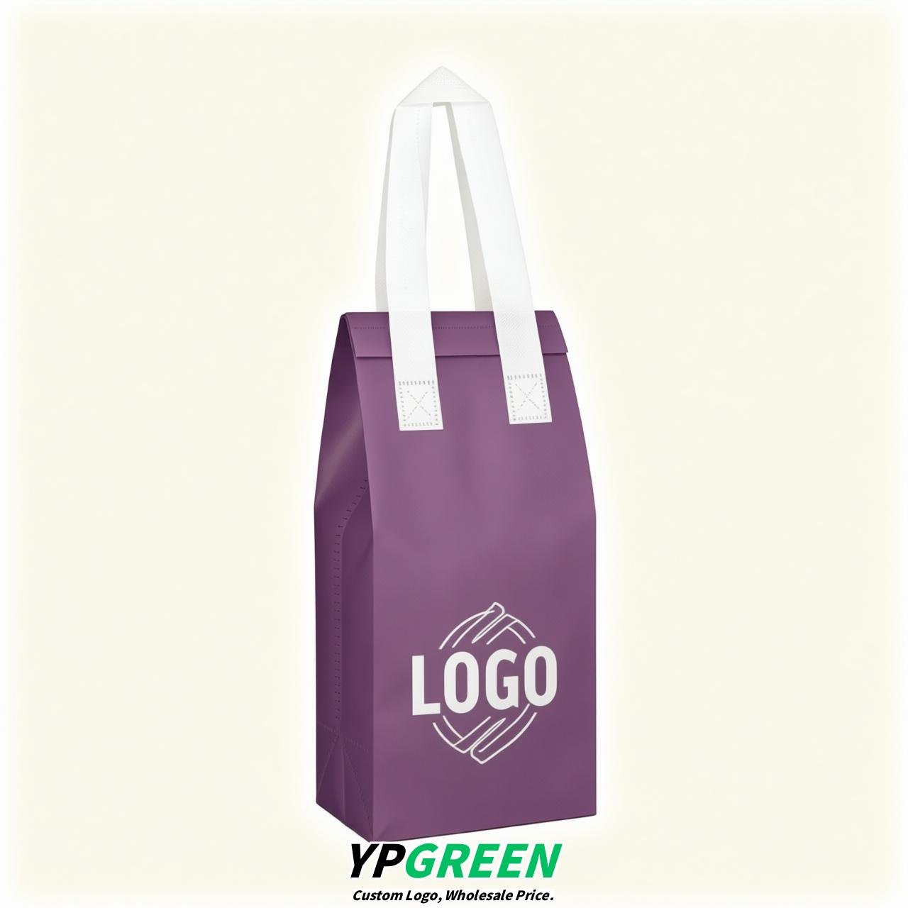 Violet Individual insulated take away bags wholesale 11x4.7x3.9 inches Thermal Beverage Take Out Bags