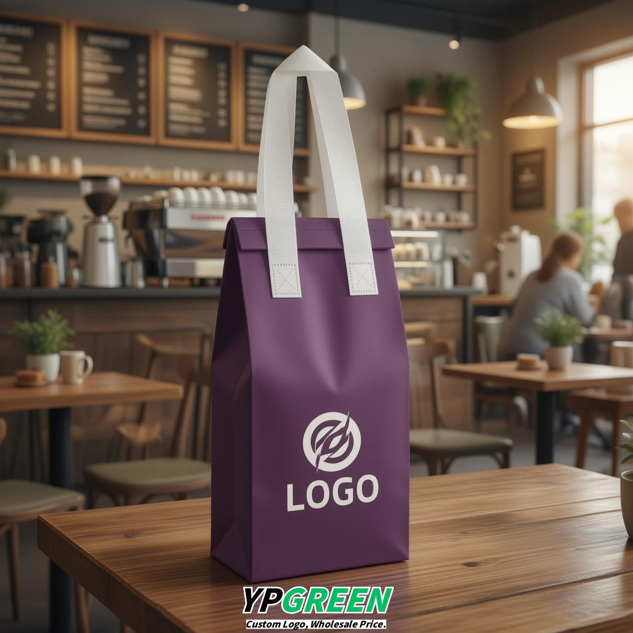 Violet Individual insulated take away bags wholesale 11x4.7x3.9 inches Thermal Beverage Take Out Bags