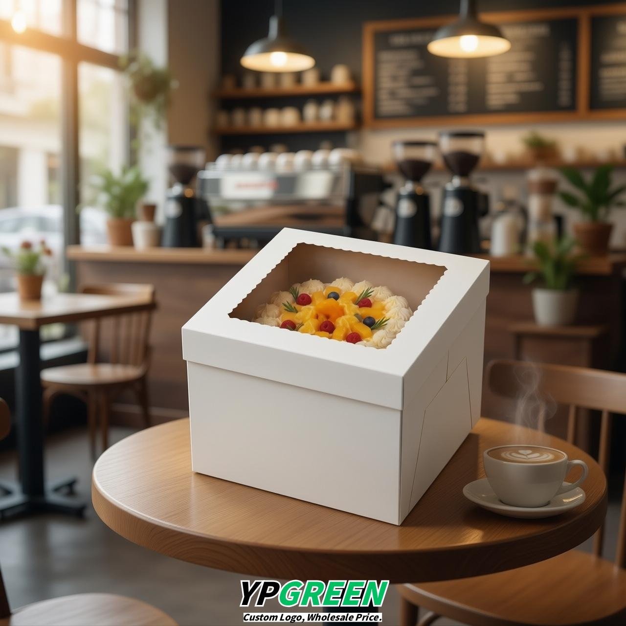 White 10 & 12 inches Tall Cake Box with Window - Square Cardboard Cake Box White 10 & 12 inches Tall Cake Box with Window - Square Cardboard Cake Box