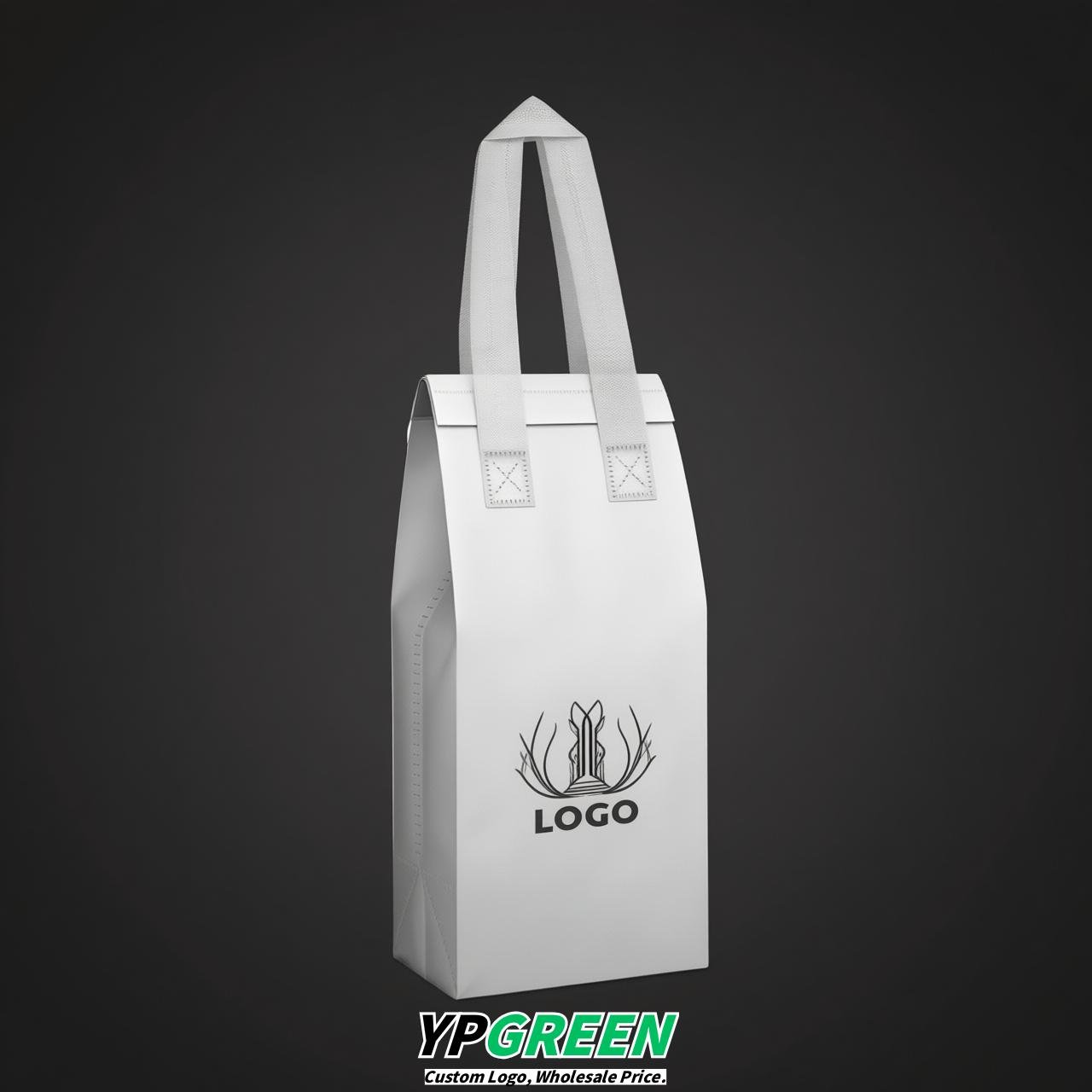 White Individual insulated take away bags wholesale 11x4.7x3.9 inches Thermal Beverage Take Out Bags