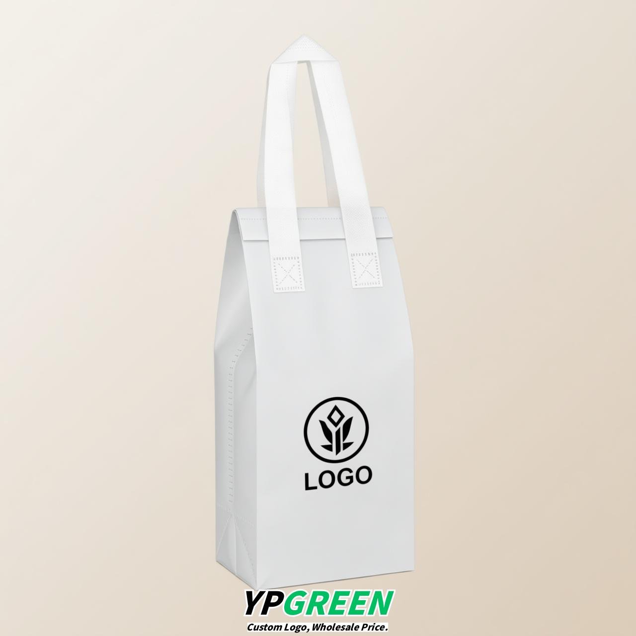 White Individual insulated take away bags wholesale 11x4.7x3.9 inches Thermal Beverage Take Out Bags