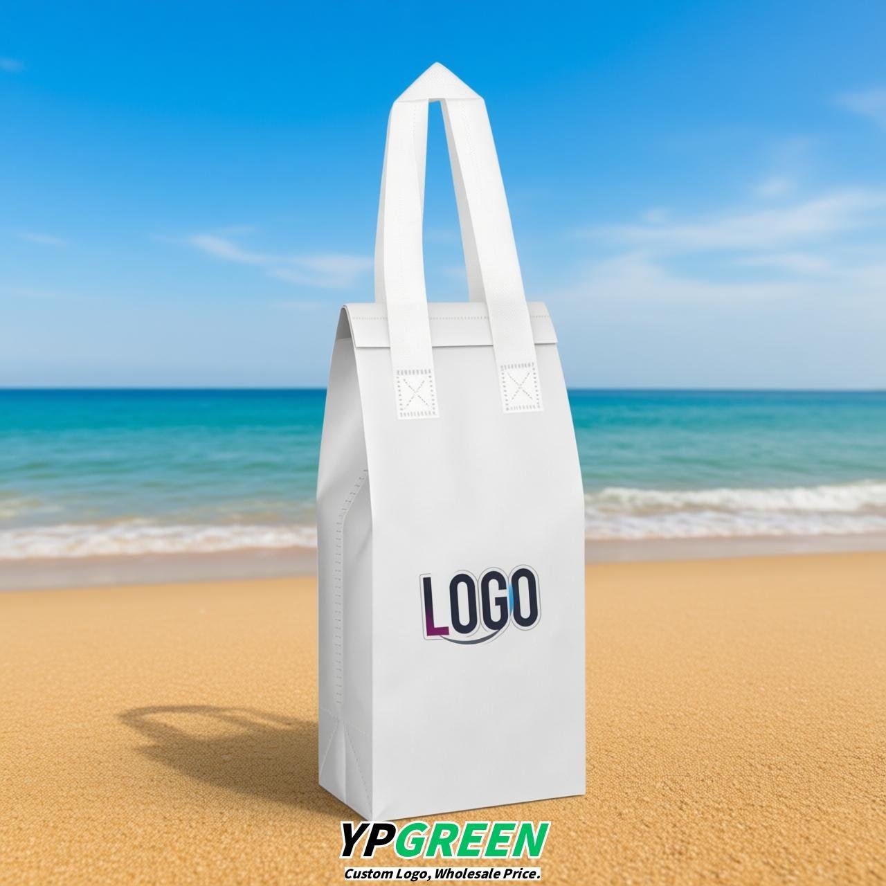 White Individual insulated take away bags wholesale 11x4.7x3.9 inches Thermal Beverage Take Out Bags