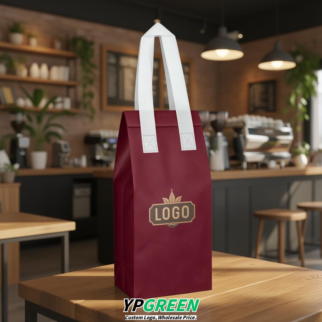 Wine Red Individual insulated take away bags wholesale 11x4.7x3.9 inches Thermal Beverage Take Out Bags