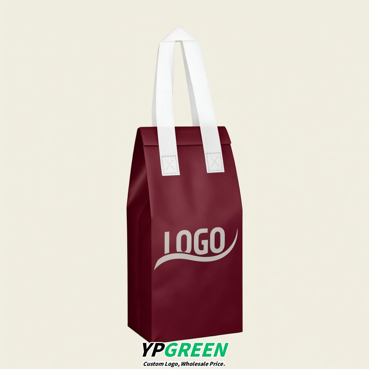 Wine Red Individual insulated take away bags wholesale 11x4.7x3.9 inches Thermal Beverage Take Out Bags