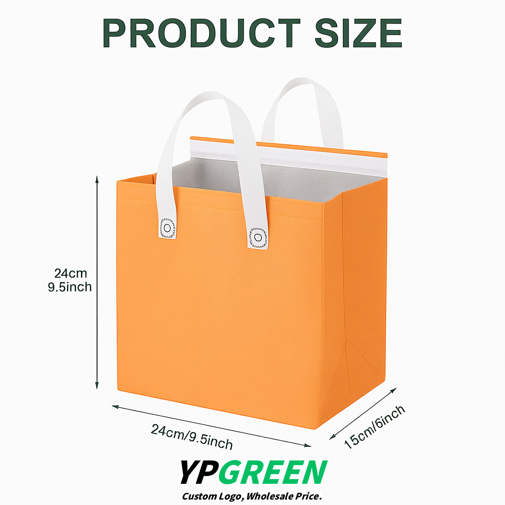 Apricot 4-Cup insulated take away bags wholesale 9.5 x 9.5 x 6 inches for Hot & Cold Drink Delivery
