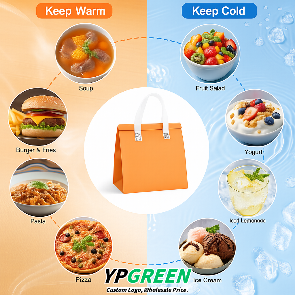 Apricot 4-Cup insulated take away bags wholesale 9.5 x 9.5 x 6 inches for Hot & Cold Drink Delivery