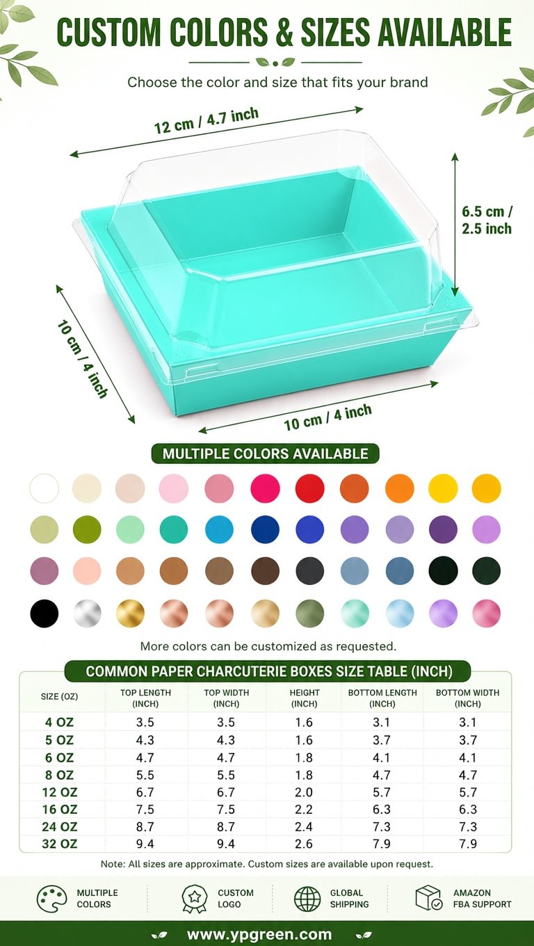 Aquamarine Charcuterie Boxes with Clear Lids - 4 inches & 5 inches Disposable Paper Square Food Containers Aquamarine Charcuterie Boxes with Clear Lids - 4 inches & 5 inches Disposable Paper Square Food Containers