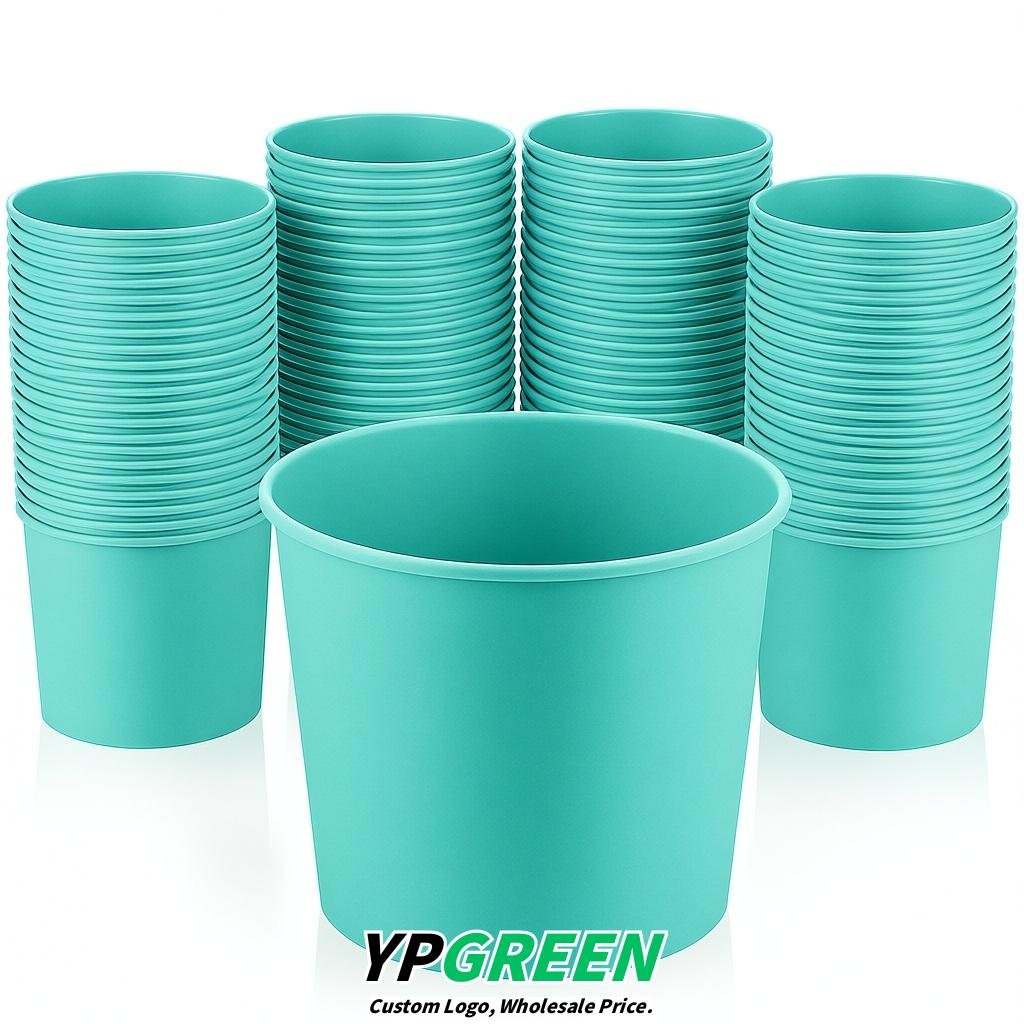 Aquamarine 85 oz Paper Buckets 6.9x5.7x6.3 Inches Cardboard Food Container