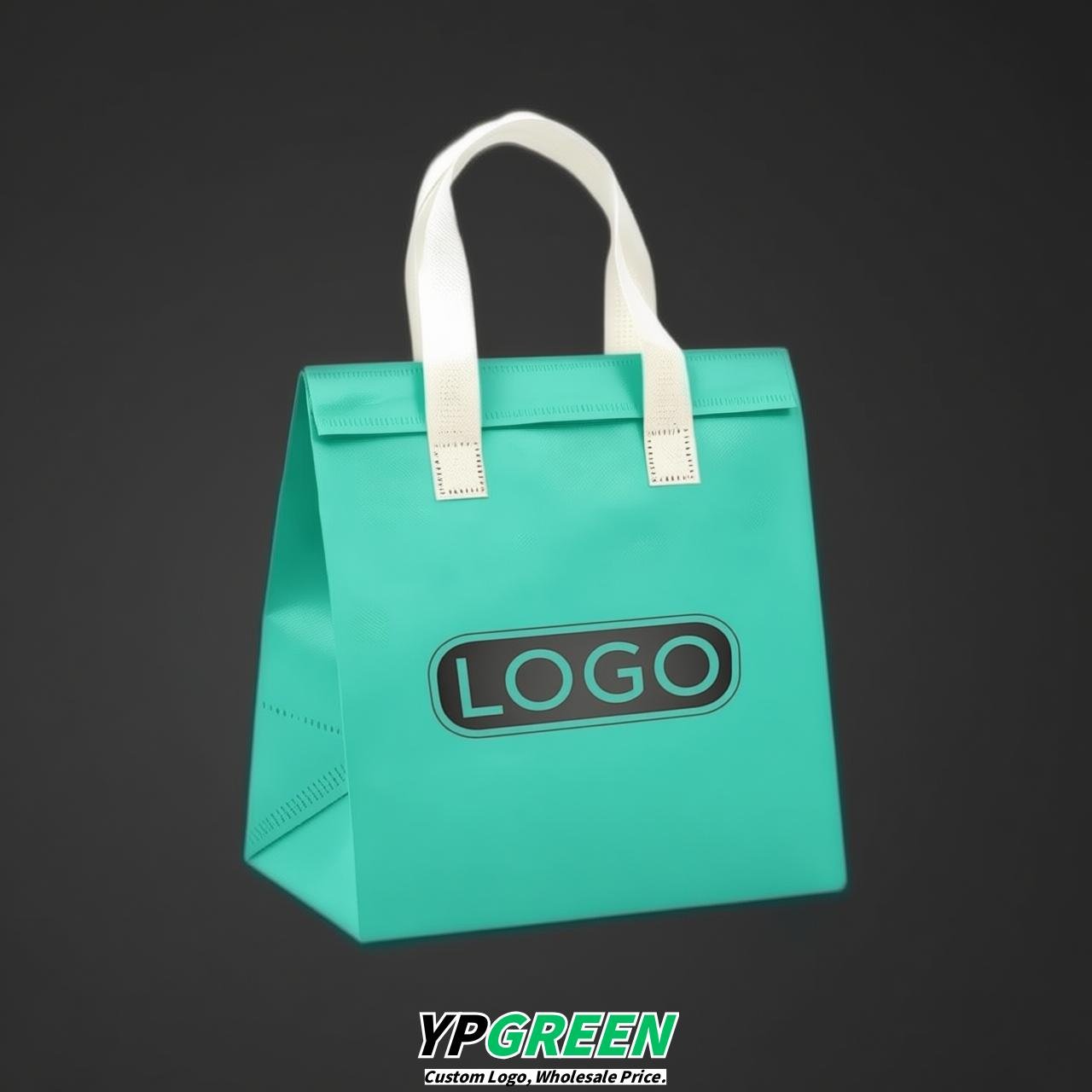 Aquamarine 4-Cup insulated take away bags wholesale 9.5 x 9.5 x 6 inches for Hot & Cold Drink Delivery