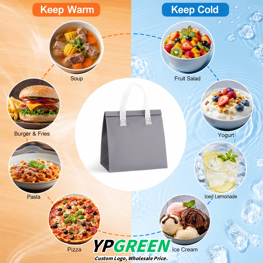 Aurora Gray 4-Cup insulated take away bags wholesale 9.5 x 9.5 x 6 inches for Hot & Cold Drink Delivery