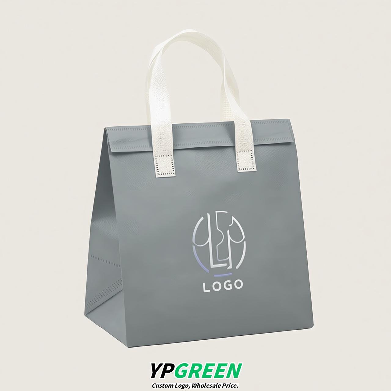 Aurora Gray 4-Cup insulated take away bags wholesale 9.5 x 9.5 x 6 inches for Hot & Cold Drink Delivery