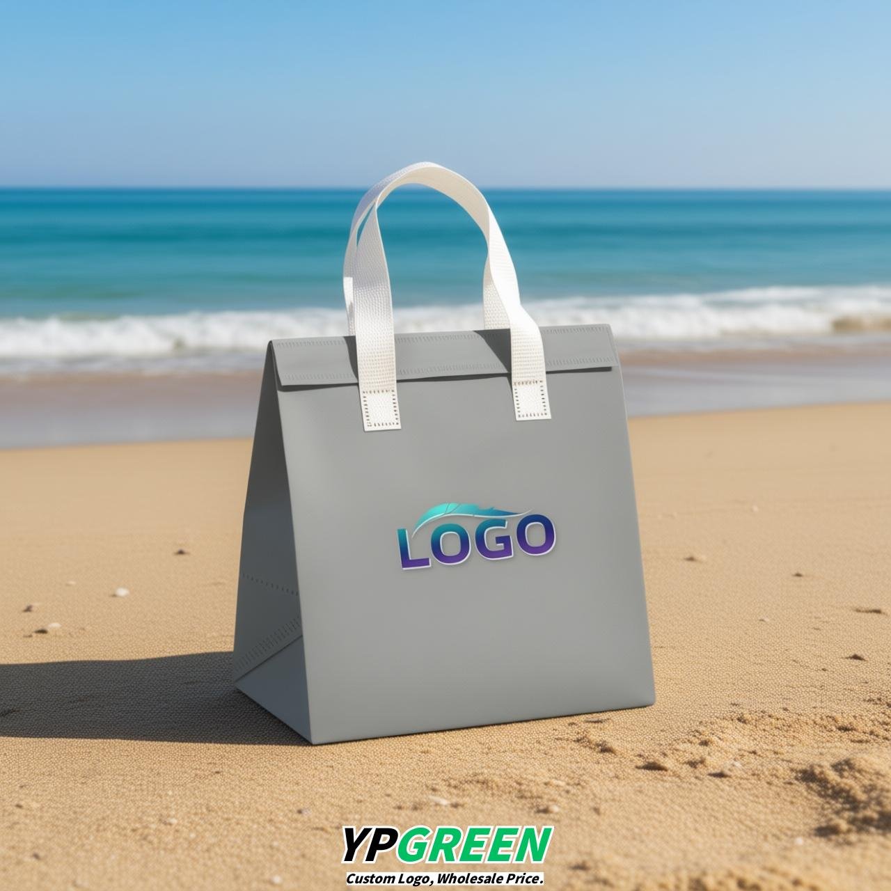 Aurora Gray 4-Cup insulated take away bags wholesale 9.5 x 9.5 x 6 inches for Hot & Cold Drink Delivery