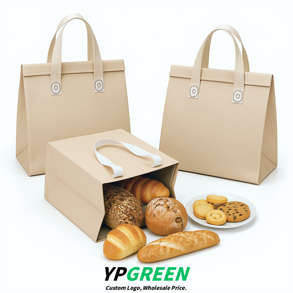 Beige 4-Cup insulated take away bags wholesale 9.5 x 9.5 x 6 inches for Hot & Cold Drink Delivery