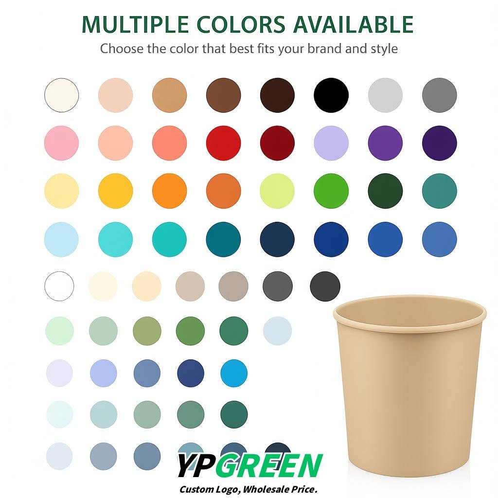 Beige 85 oz Paper Buckets 6.9x5.7x6.3 Inches Cardboard Food Container