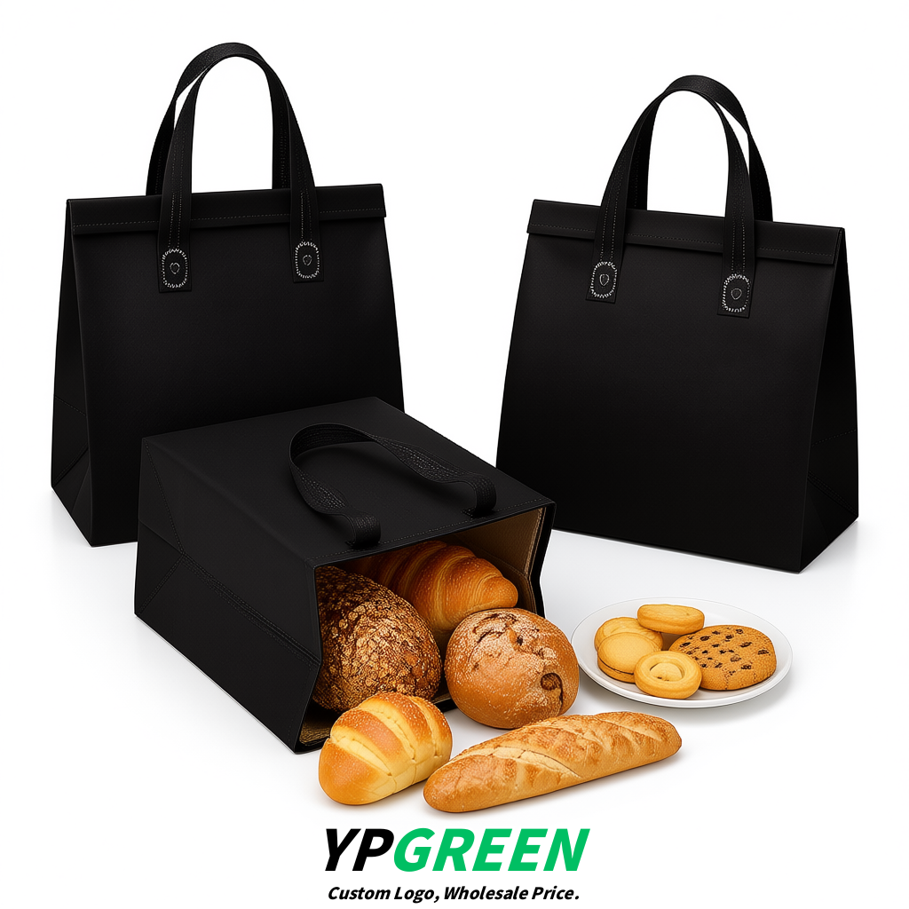Black 4-Cup insulated take away bags wholesale 9.5 x 9.5 x 6 inches for Hot & Cold Drink Delivery