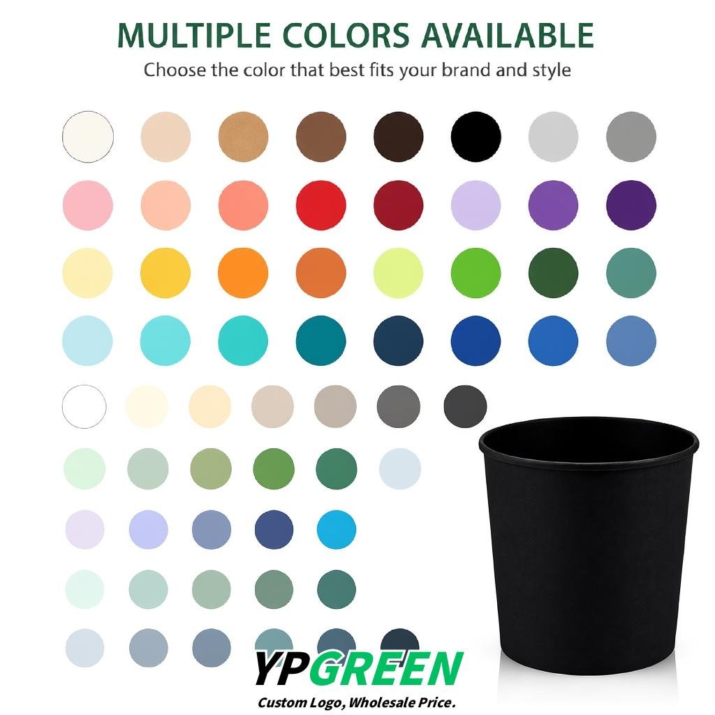 Black 85 oz Paper Buckets 6.9x5.7x6.3 Inches Cardboard Food Container Black 85 oz Paper Buckets 6.9x5.7x6.3 Inches Cardboard Food Container