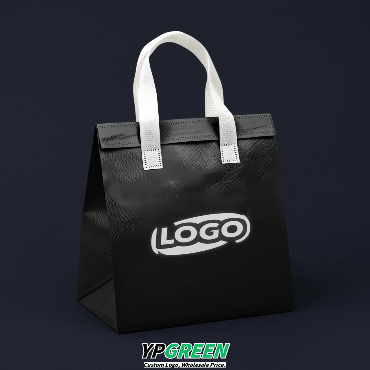 Black 4-Cup insulated take away bags wholesale 9.5 x 9.5 x 6 inches for Hot & Cold Drink Delivery