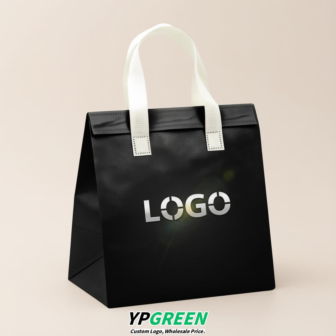 Black 4-Cup insulated take away bags wholesale 9.5 x 9.5 x 6 inches for Hot & Cold Drink Delivery