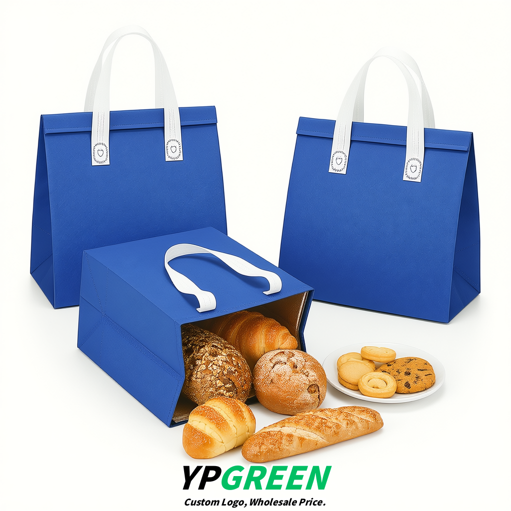 Blue 4-Cup insulated take away bags wholesale 9.5 x 9.5 x 6 inches for Hot & Cold Drink Delivery