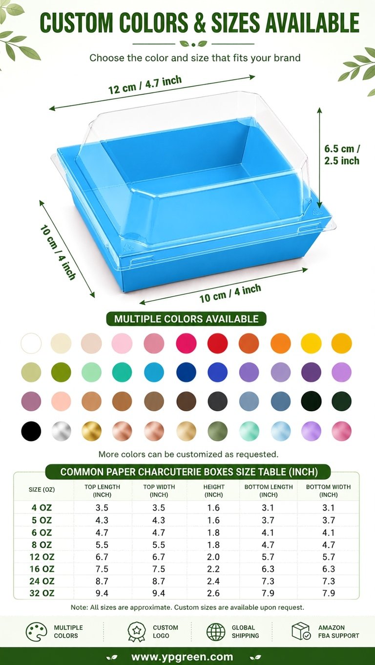 Blue Charcuterie Boxes with Clear Lids - 4 inches & 5 inches Disposable Paper Square Food Containers Blue Charcuterie Boxes with Clear Lids - 4 inches & 5 inches Disposable Paper Square Food Containers