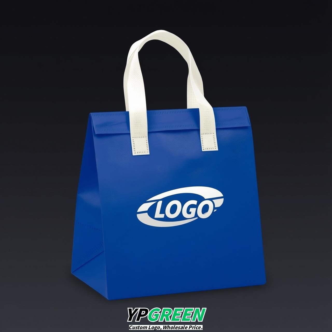 Blue 4-Cup insulated take away bags wholesale 9.5 x 9.5 x 6 inches for Hot & Cold Drink Delivery