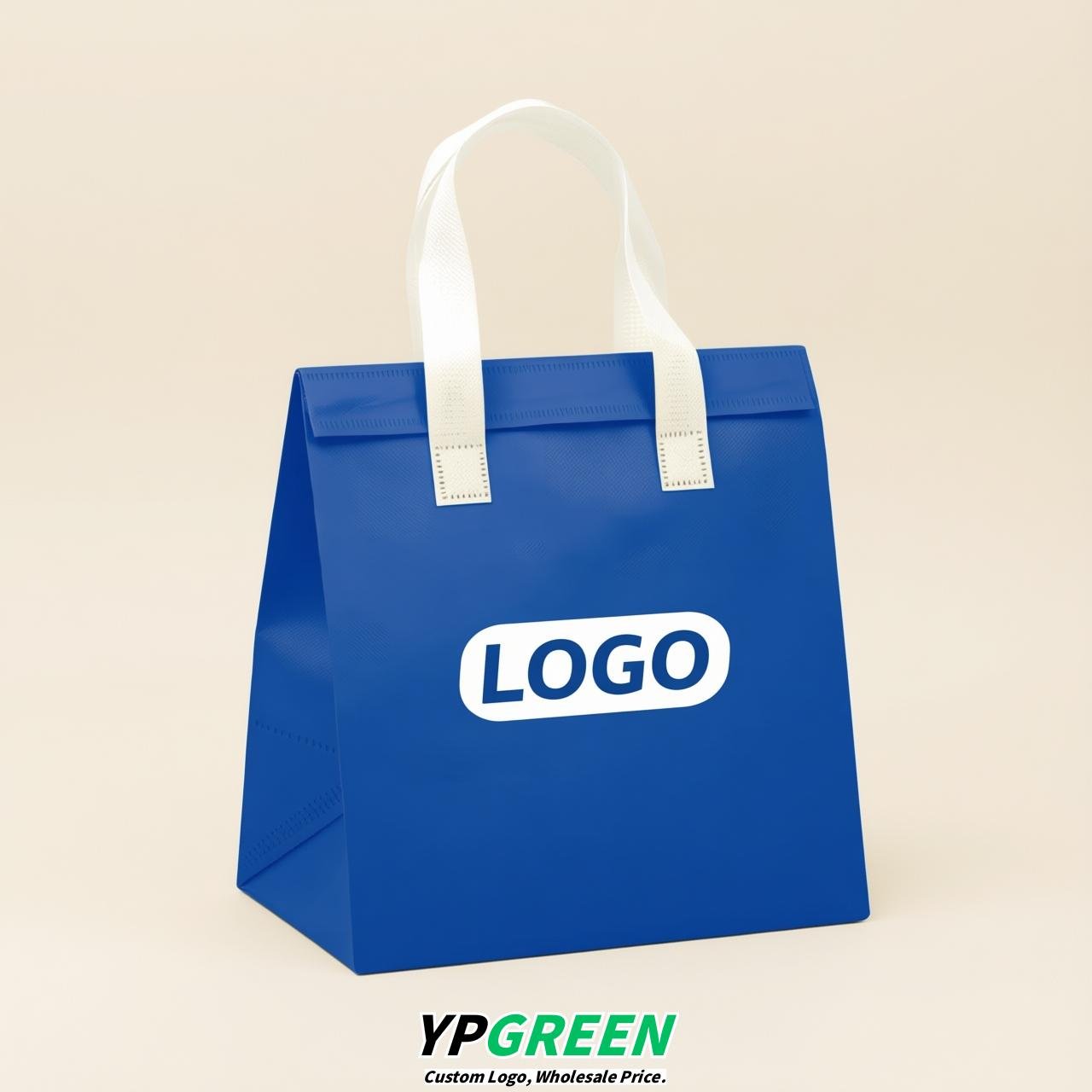 Blue 4-Cup insulated take away bags wholesale 9.5 x 9.5 x 6 inches for Hot & Cold Drink Delivery