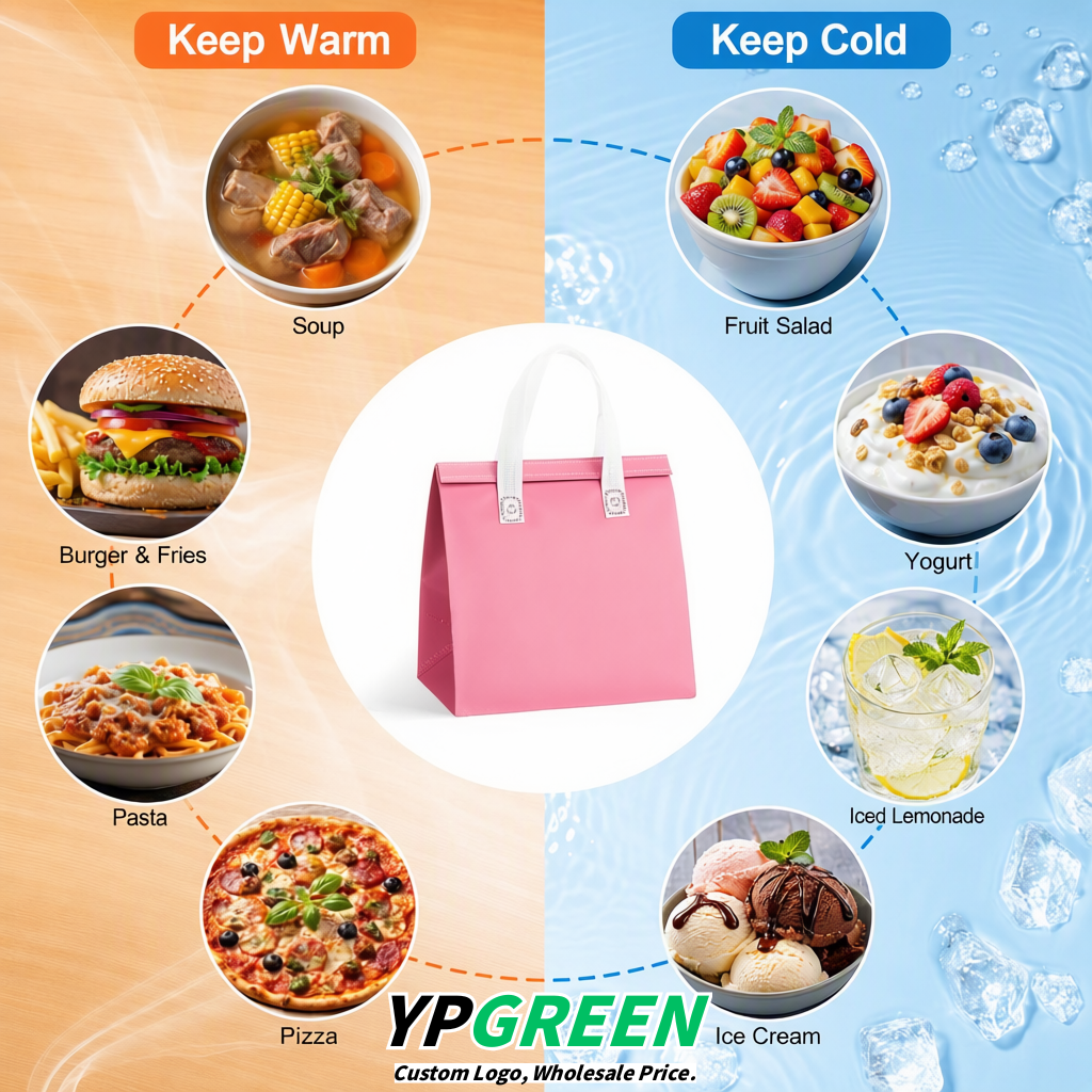 Blush 4-Cup insulated take away bags wholesale 9.5 x 9.5 x 6 inches for Hot & Cold Drink Delivery