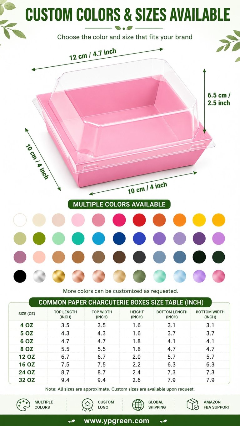 Blush Charcuterie Boxes with Clear Lids - 4 inches & 5 inches Disposable Paper Square Food Containers Blush Charcuterie Boxes with Clear Lids - 4 inches & 5 inches Disposable Paper Square Food Containers