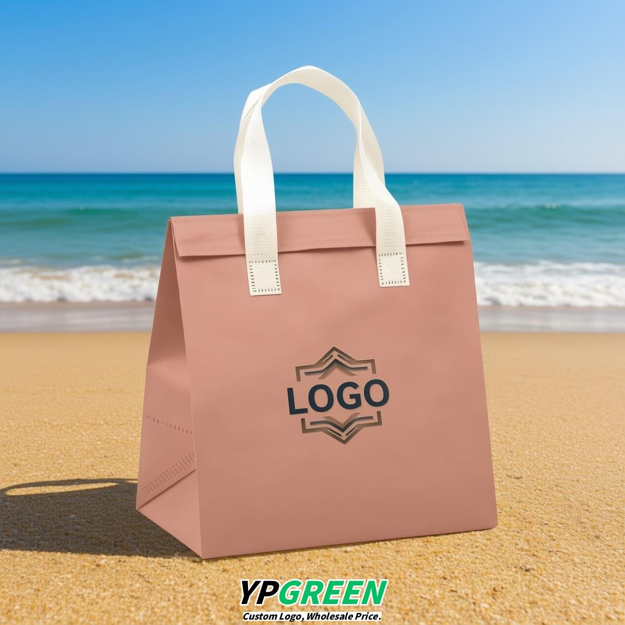 Blush 4-Cup insulated take away bags wholesale 9.5 x 9.5 x 6 inches for Hot & Cold Drink Delivery