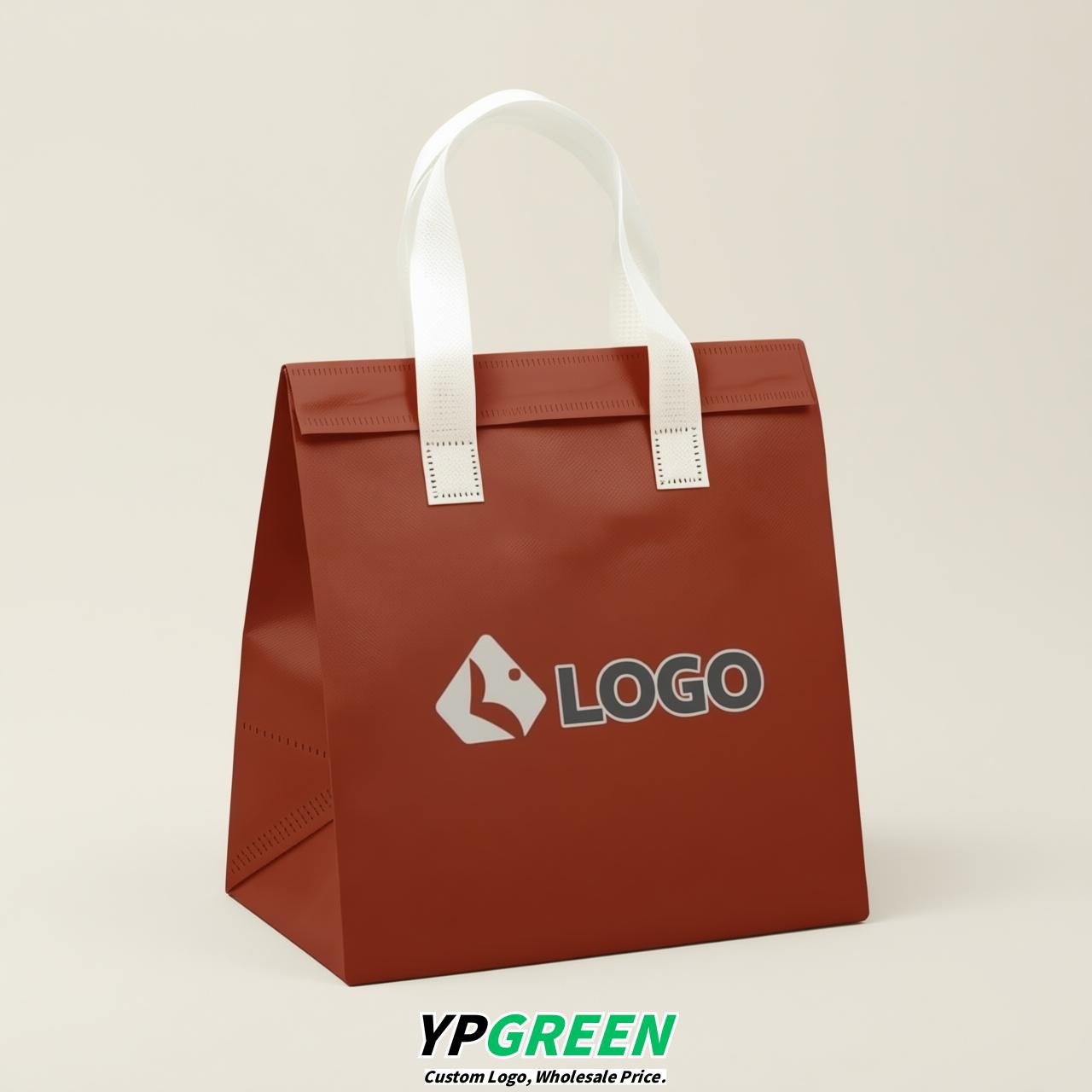 Brick Red 4-Cup insulated take away bags wholesale 9.5 x 9.5 x 6 inches for Hot & Cold Drink Delivery