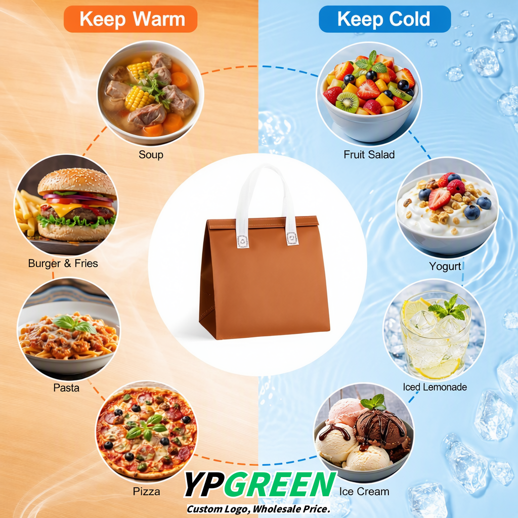 Bronze 4-Cup insulated take away bags wholesale 9.5 x 9.5 x 6 inches for Hot & Cold Drink Delivery