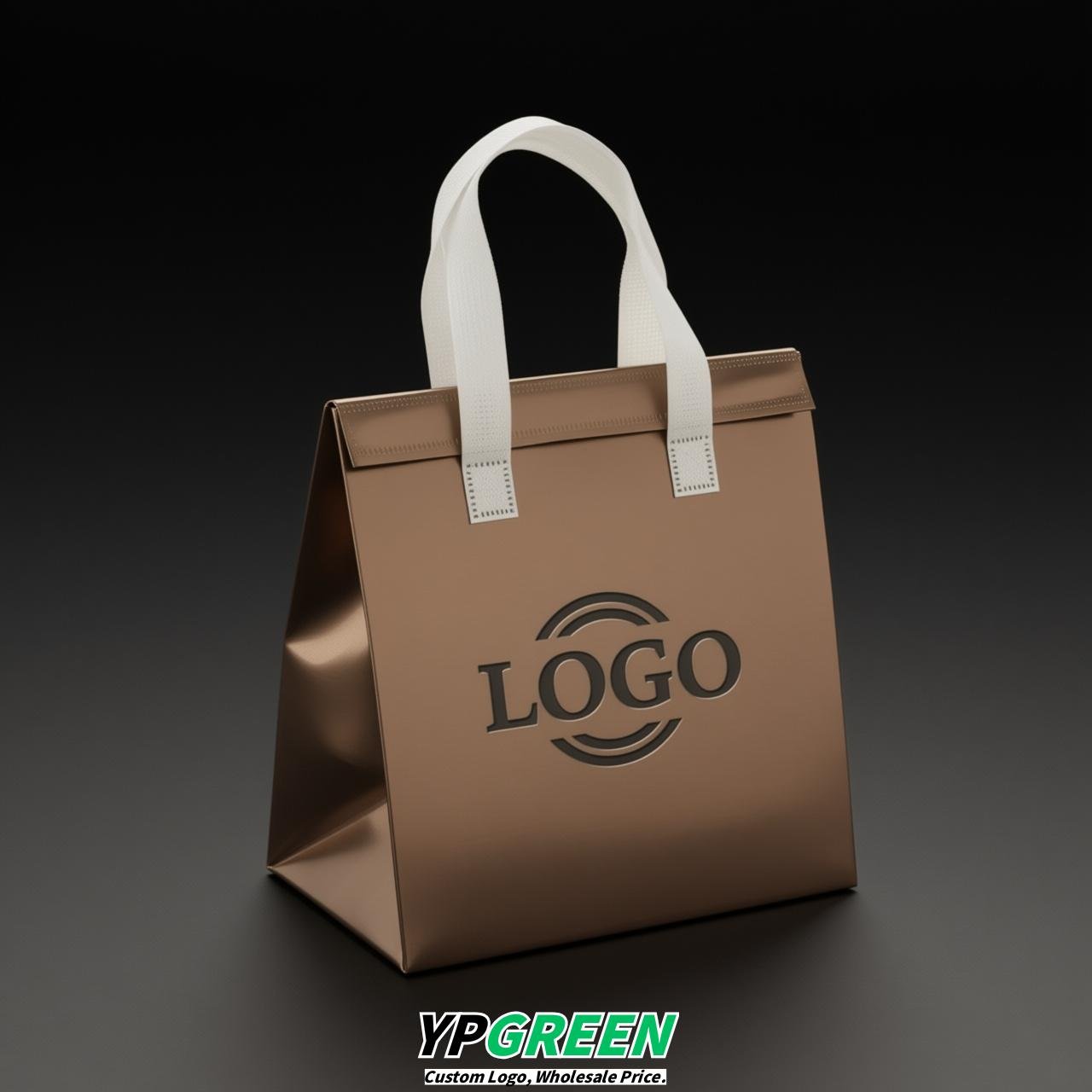 Bronze 4-Cup insulated take away bags wholesale 9.5 x 9.5 x 6 inches for Hot & Cold Drink Delivery