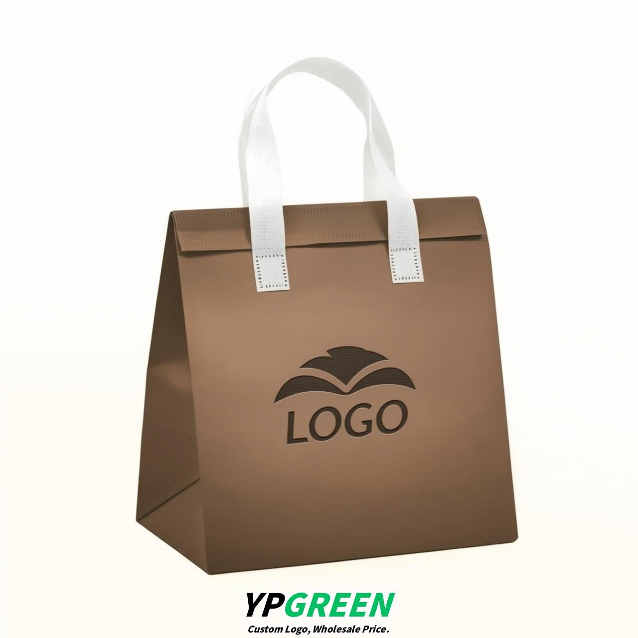 Bronze 4-Cup insulated take away bags wholesale 9.5 x 9.5 x 6 inches for Hot & Cold Drink Delivery