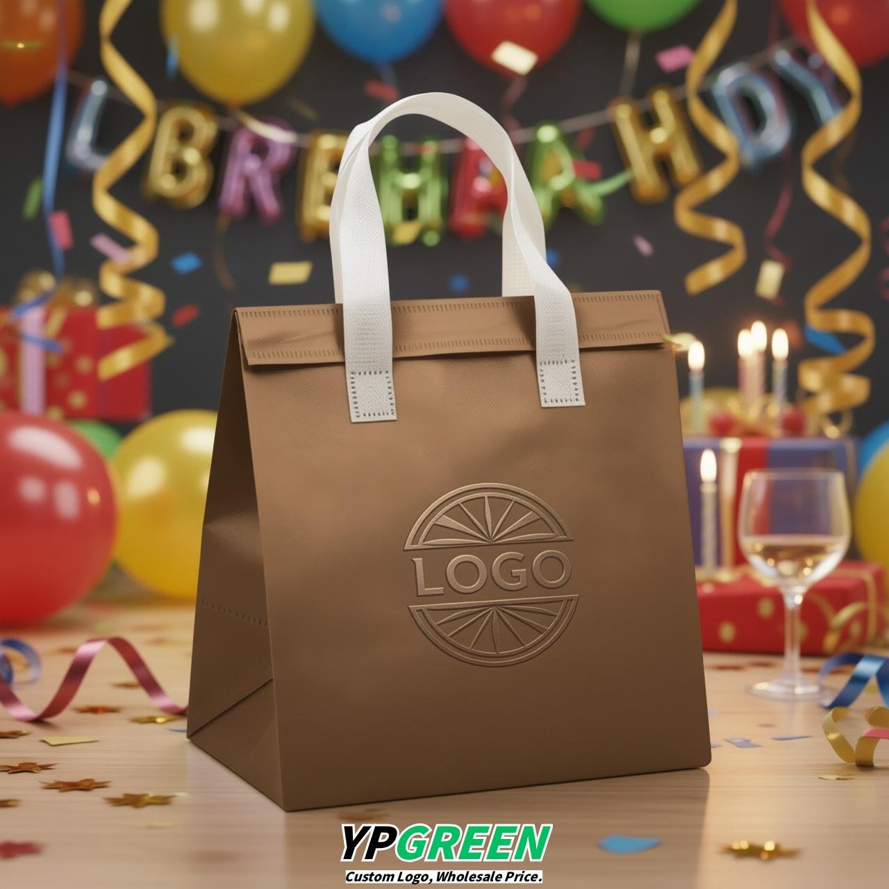Bronze 4-Cup insulated take away bags wholesale 9.5 x 9.5 x 6 inches for Hot & Cold Drink Delivery