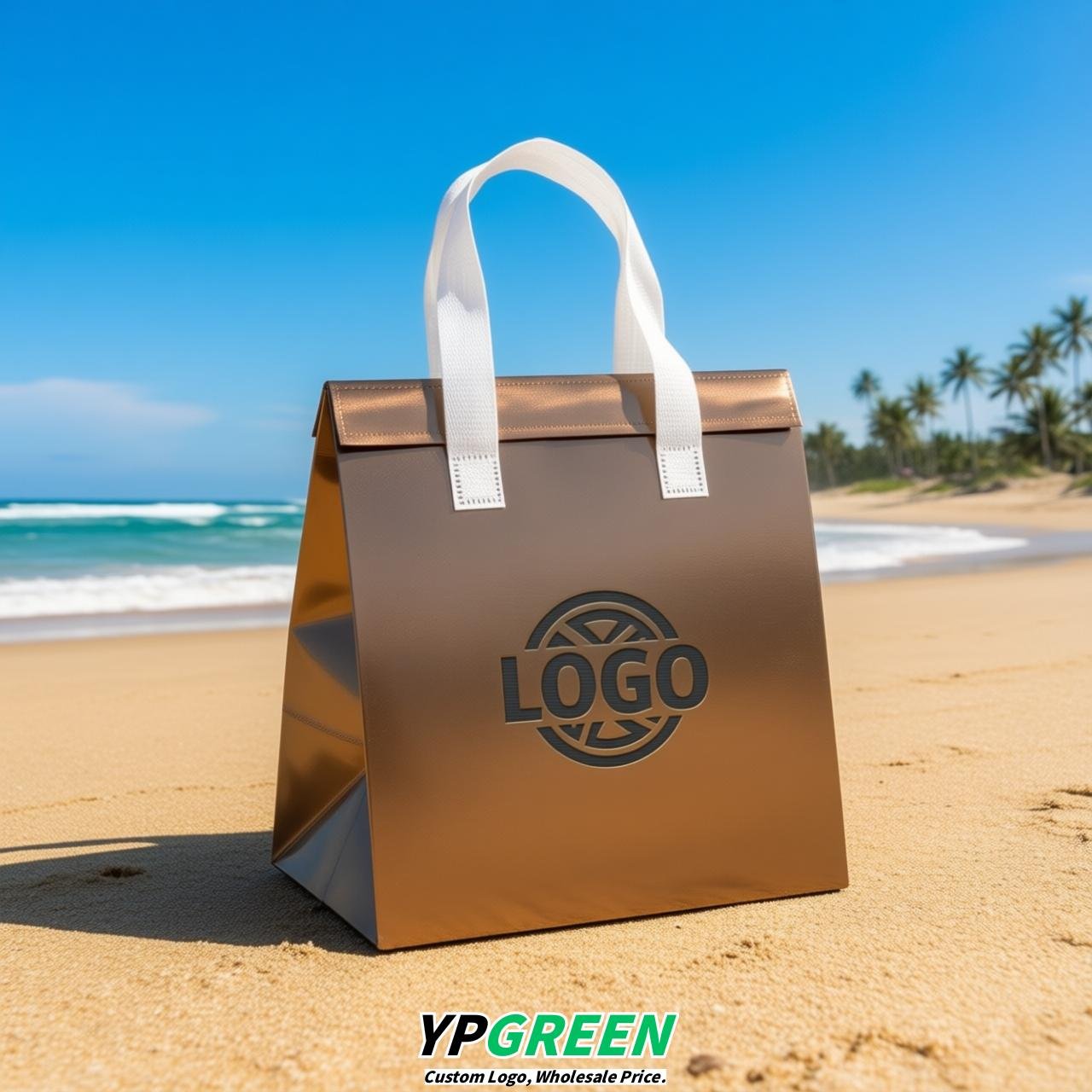 Bronze 4-Cup insulated take away bags wholesale 9.5 x 9.5 x 6 inches for Hot & Cold Drink Delivery