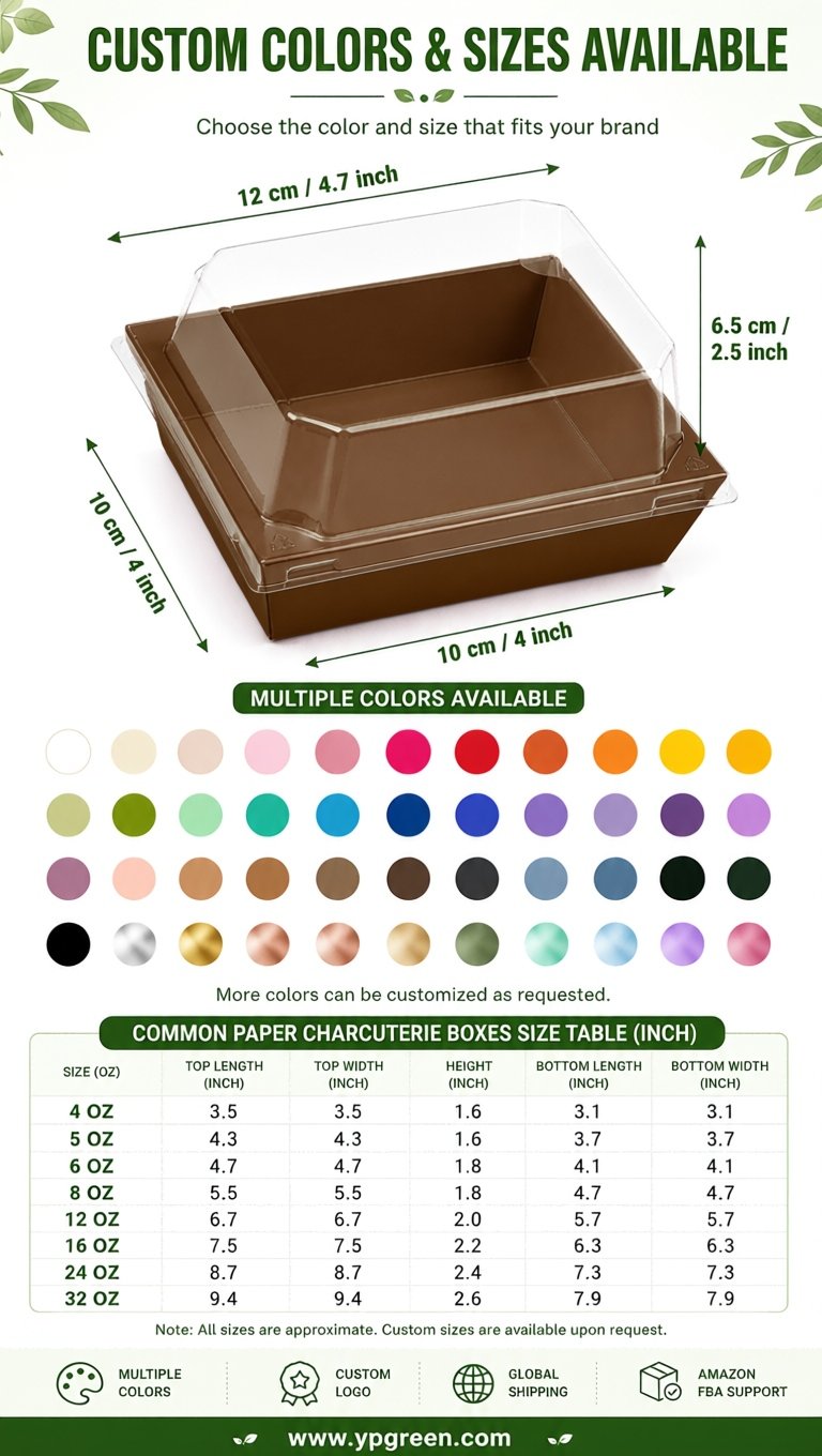 Brown Charcuterie Boxes with Clear Lids - 4 inches & 5 inches Disposable Paper Square Food Containers Brown Charcuterie Boxes with Clear Lids - 4 inches & 5 inches Disposable Paper Square Food Containers